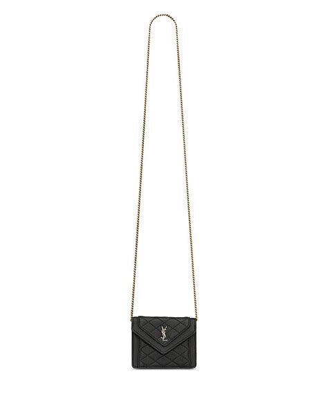 SAINT LAURENT gaby micro bag in quilted lambskin.